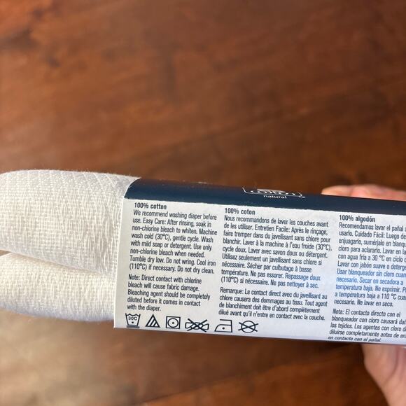 Gerber Flat Bullseye Cloth Diapers White NEW Lot of 10 100% Cotton 24" x 27" - Picture 3 of 3